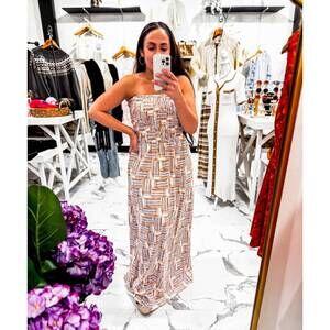 NEW DRESS TO women's salt air print smock maxi dress in multi